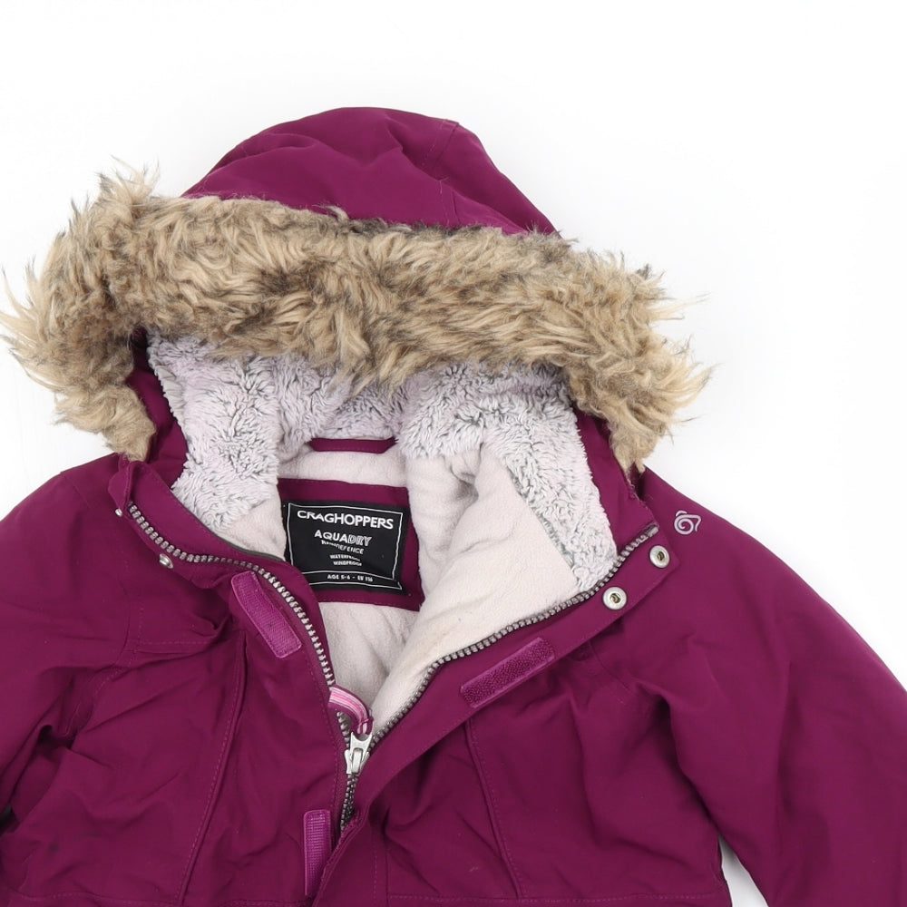 Craghoppers Girls Purple   Basic Coat Coat Size 5-6 Years