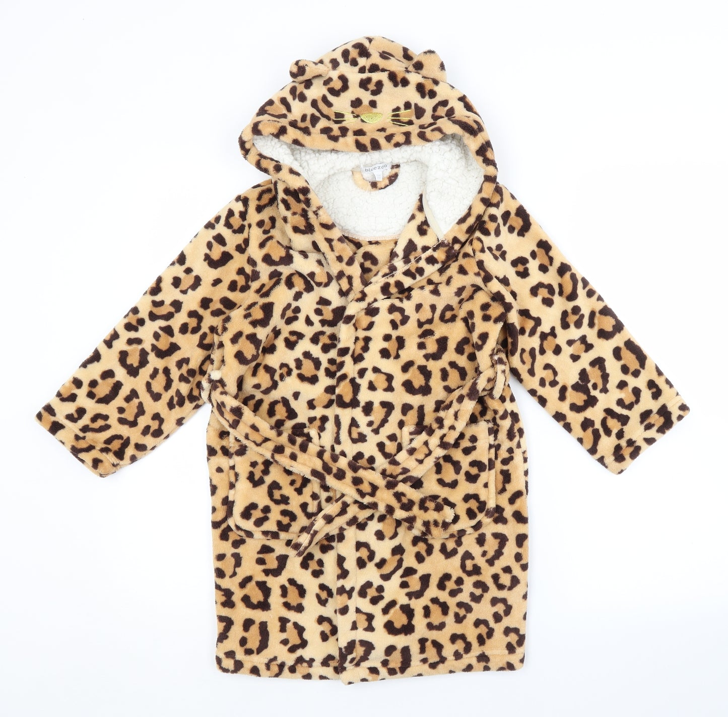 Blue Zoo Girls Brown Animal Print   Robe Size 5-6 Years