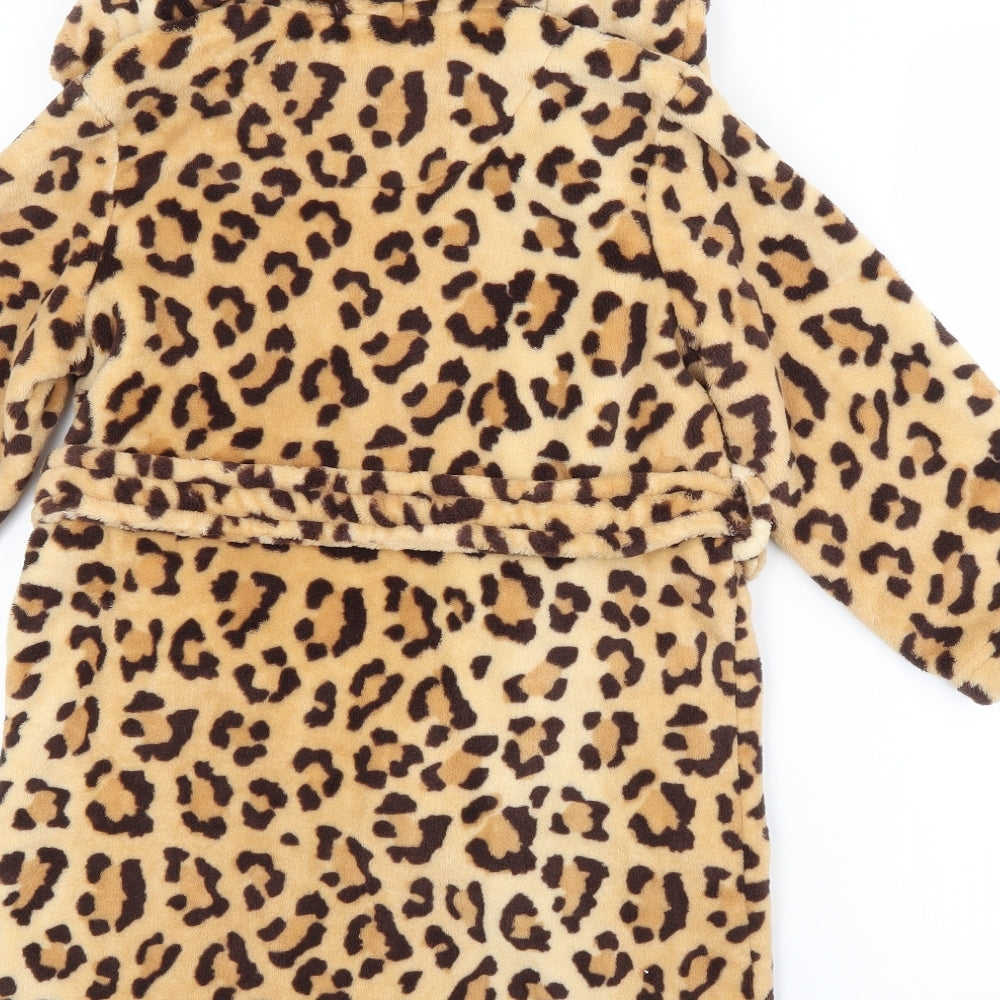 Blue Zoo Girls Brown Animal Print   Robe Size 5-6 Years