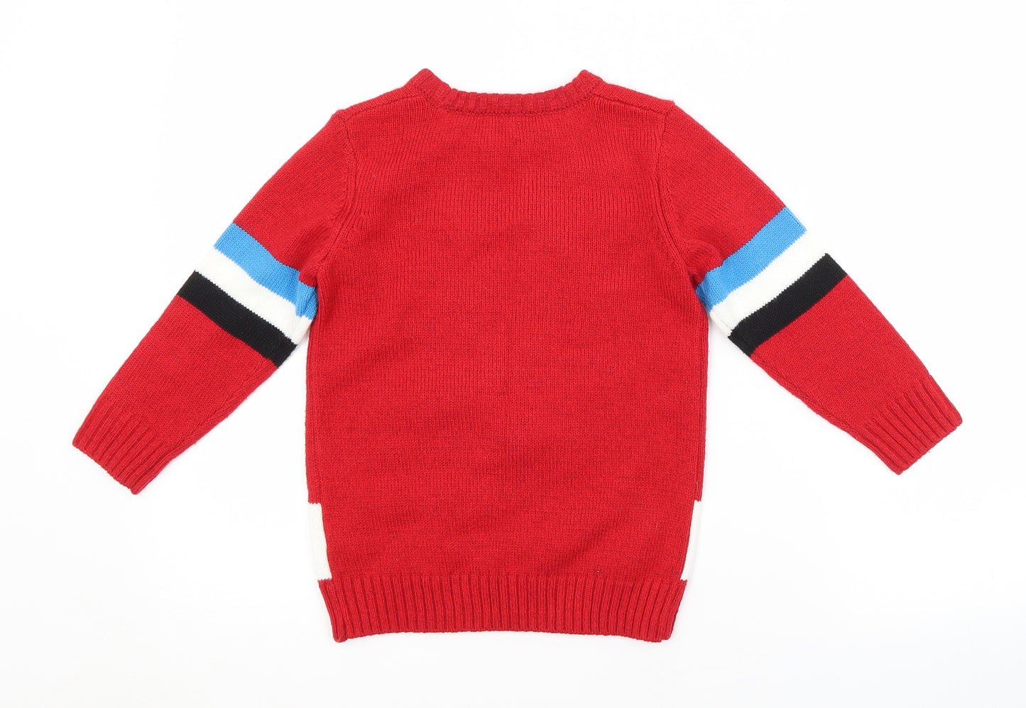 F&F Boys Red   Pullover Jumper Size 4-5 Years  - CHRISTMAS
