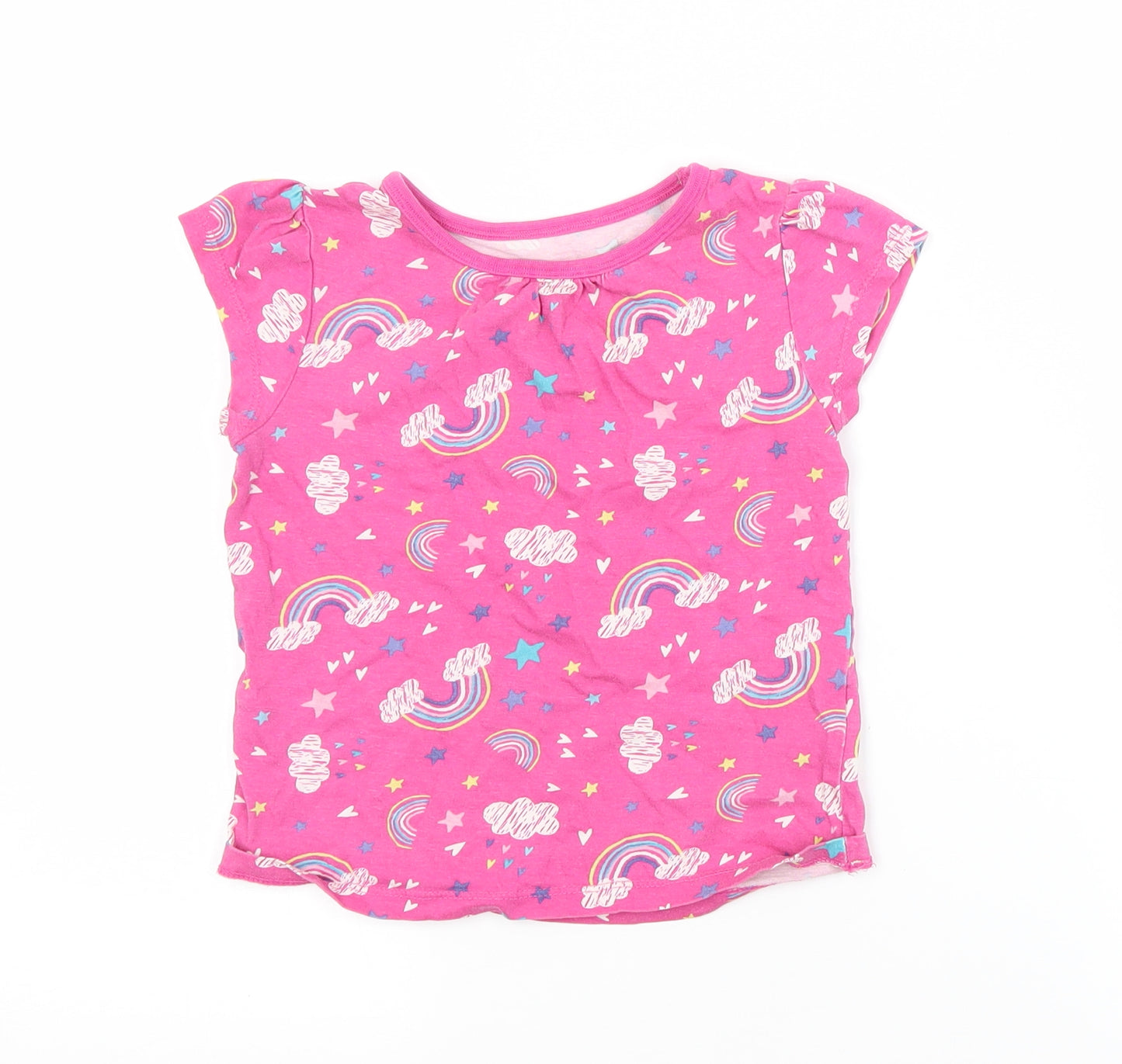 George Girls Purple Spotted  Basic T-Shirt Size 4-5 Years