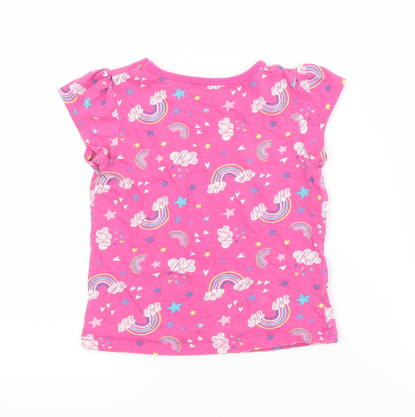George Girls Purple Spotted  Basic T-Shirt Size 4-5 Years