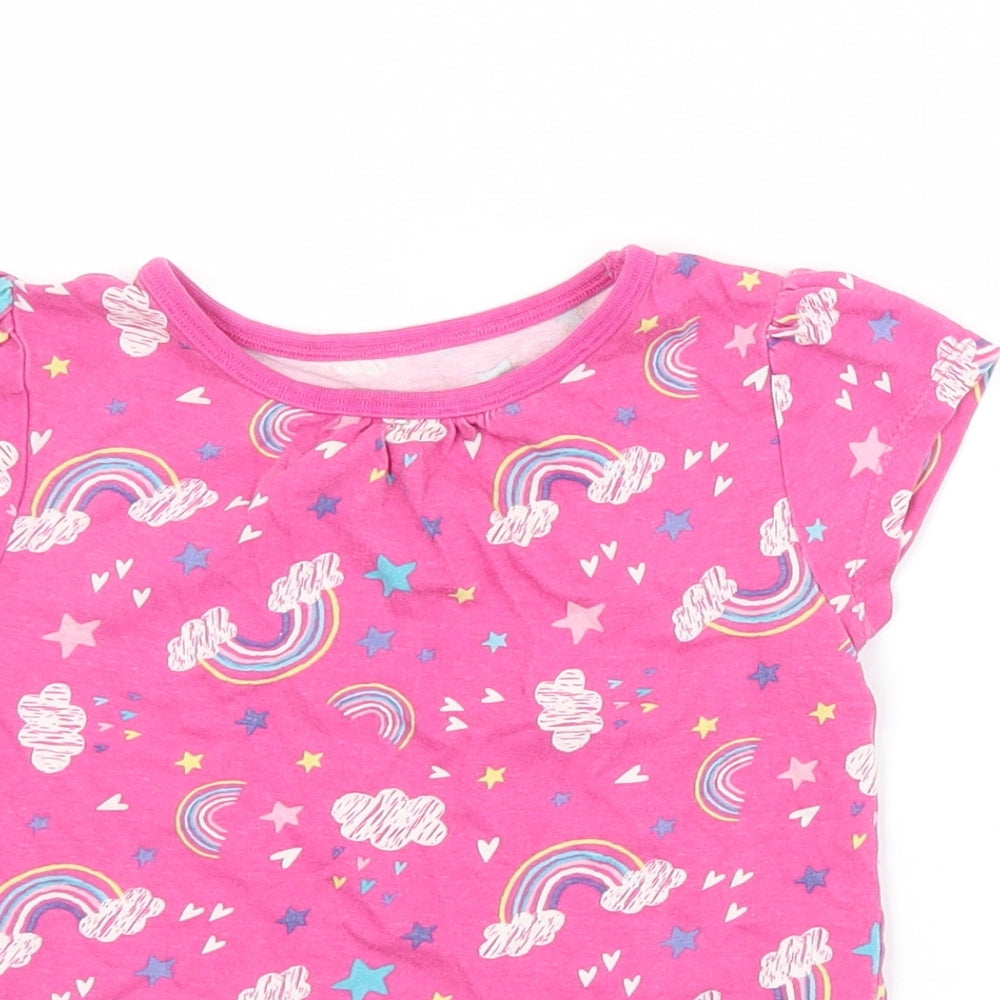 George Girls Purple Spotted  Basic T-Shirt Size 4-5 Years