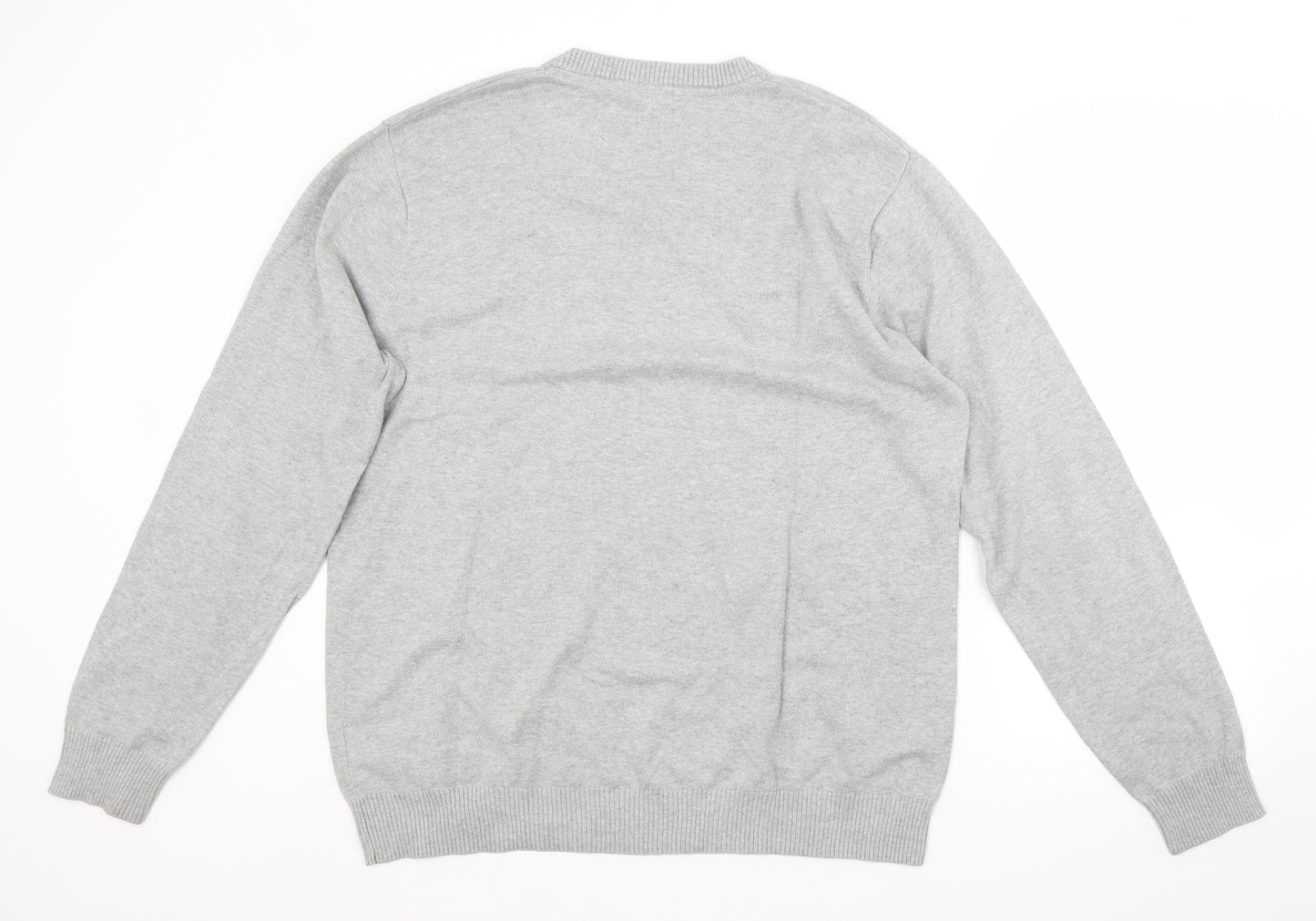 Crew Clothing Mens Grey V-Neck  Cotton Pullover Jumper Size XL