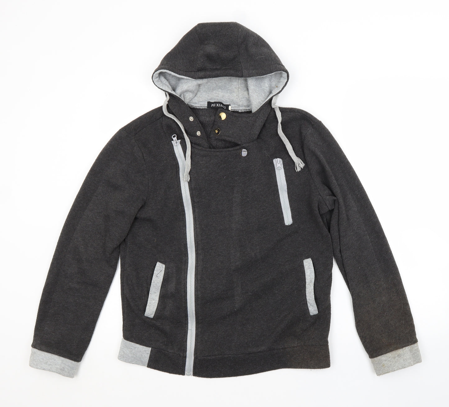 PEI XIANG Mens Grey   Full Zip Hoodie