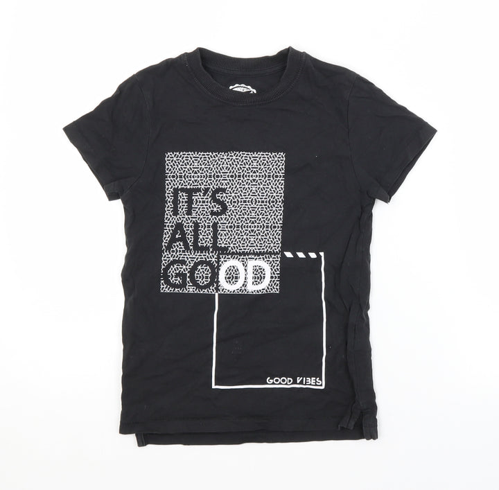 Blue Zoo Boys Black   Basic T-Shirt Size 6-7 Years