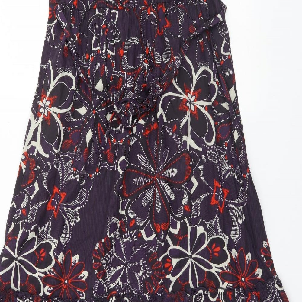 Debenhams Womens Blue Floral  A-Line  Size 14