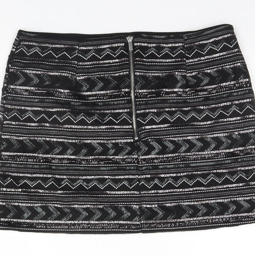 New Look Womens Black Geometric  Straight & Pencil Skirt Size 16