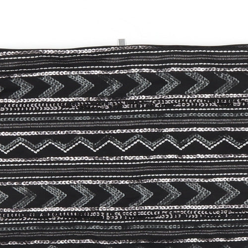 New Look Womens Black Geometric  Straight & Pencil Skirt Size 16