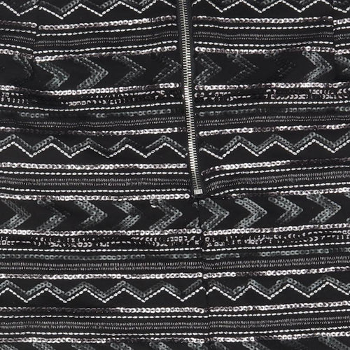 New Look Womens Black Geometric  Straight & Pencil Skirt Size 16
