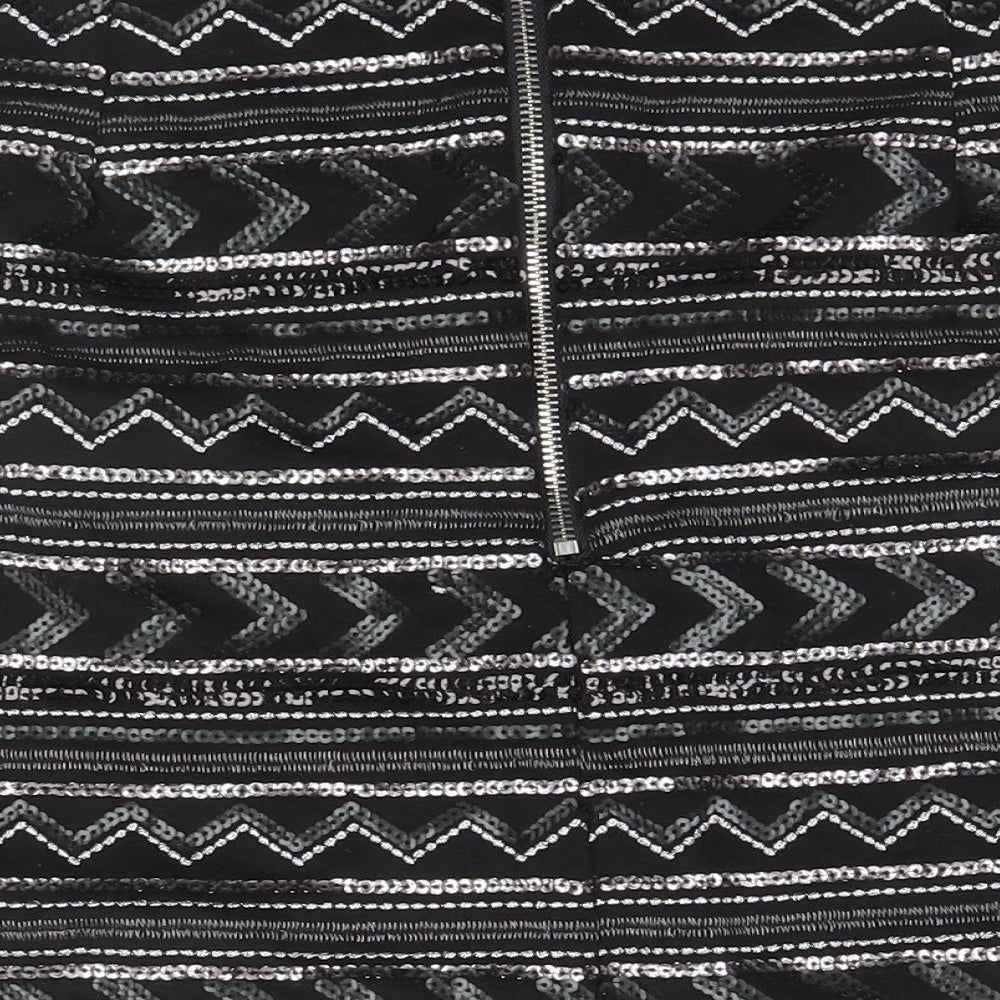 New Look Womens Black Geometric  Straight & Pencil Skirt Size 16