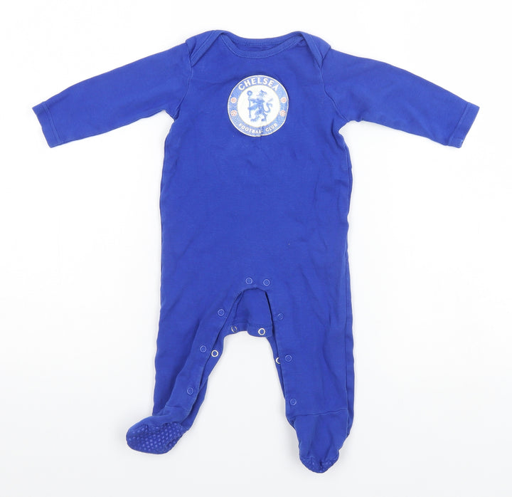 Chelsea Baby Blue Babygrow One-Piece Size 6-9 Months - Football