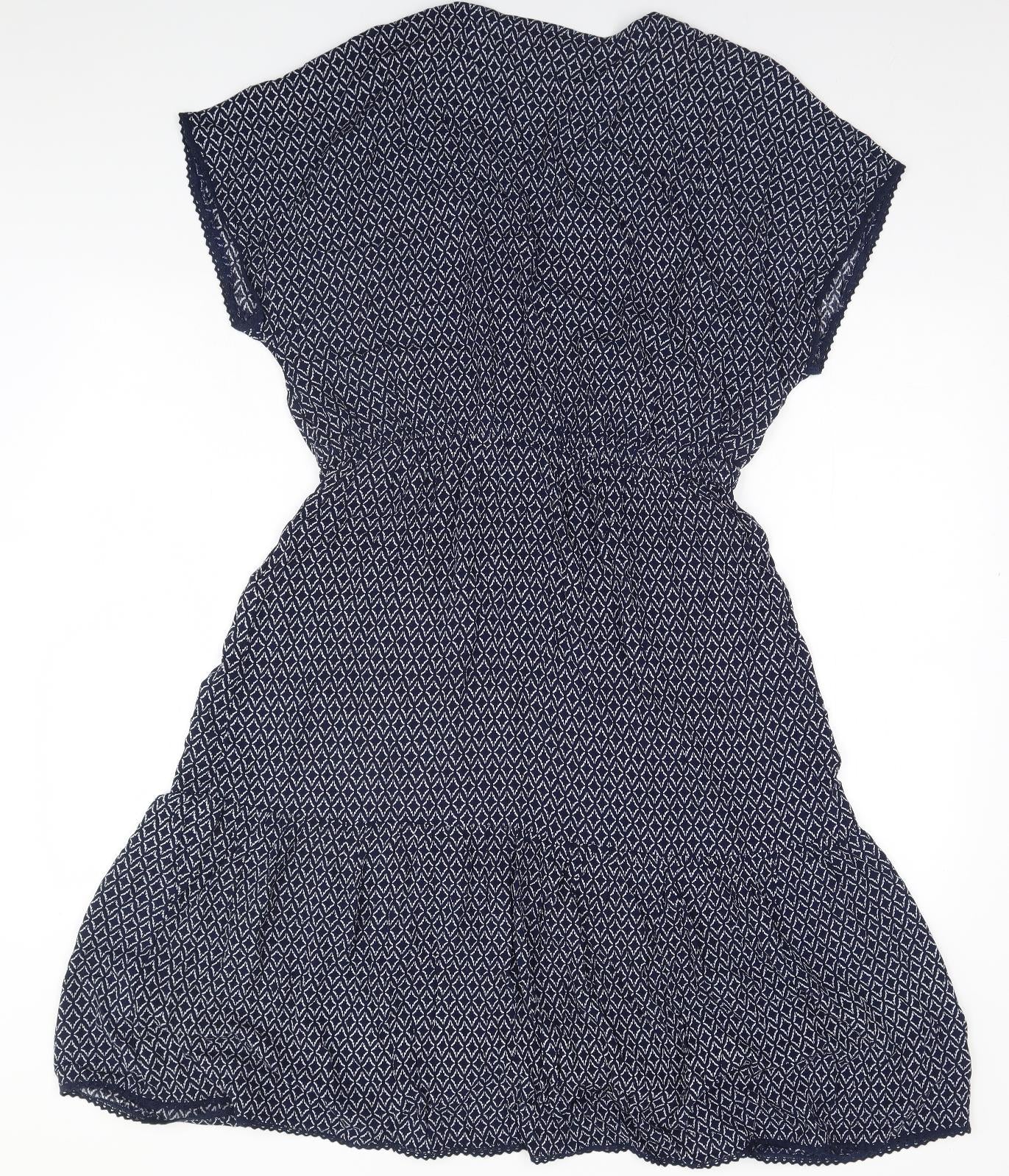 Principles Womens Blue Geometric  A-Line  Size 16