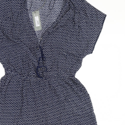 Principles Womens Blue Geometric  A-Line  Size 16