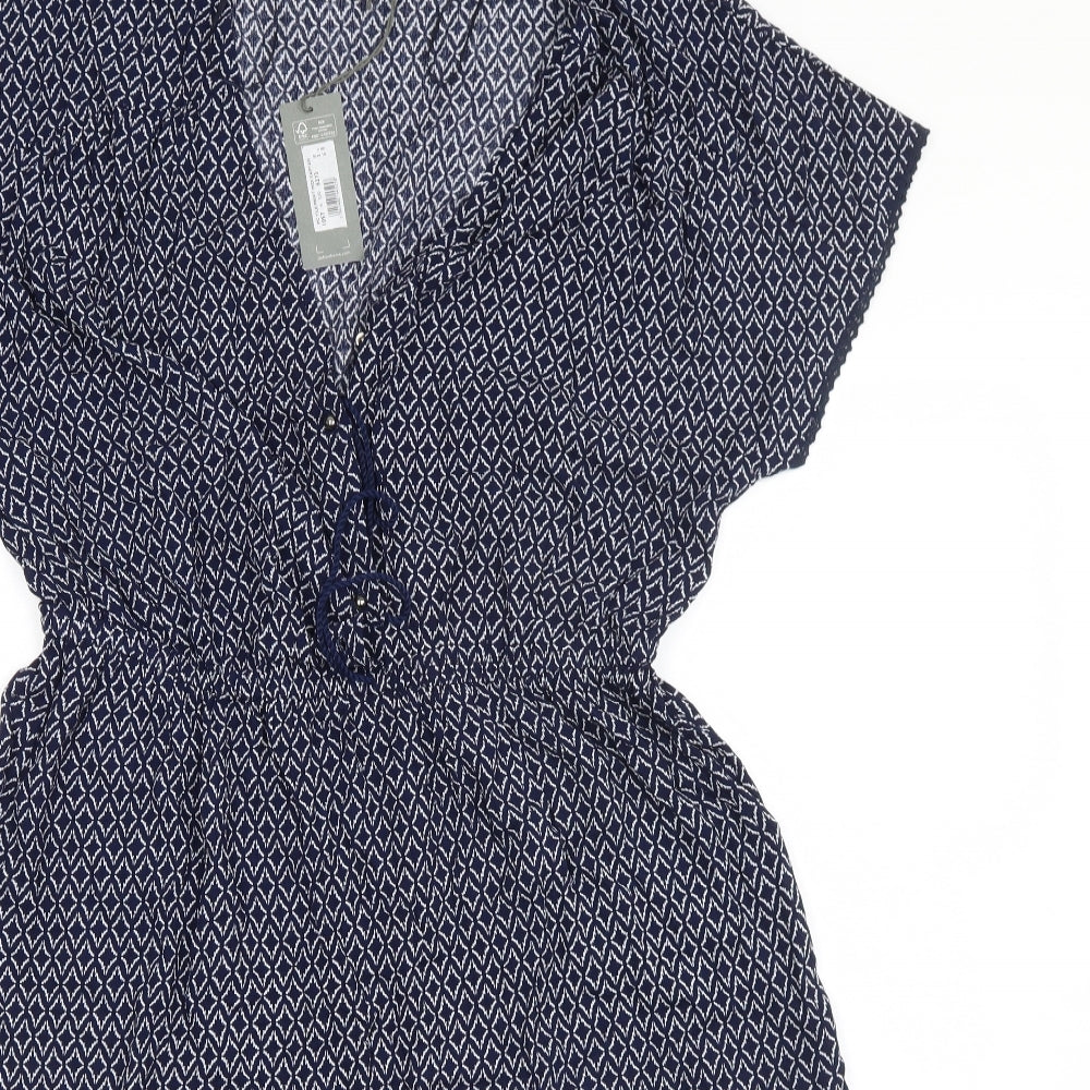 Principles Womens Blue Geometric  A-Line  Size 16