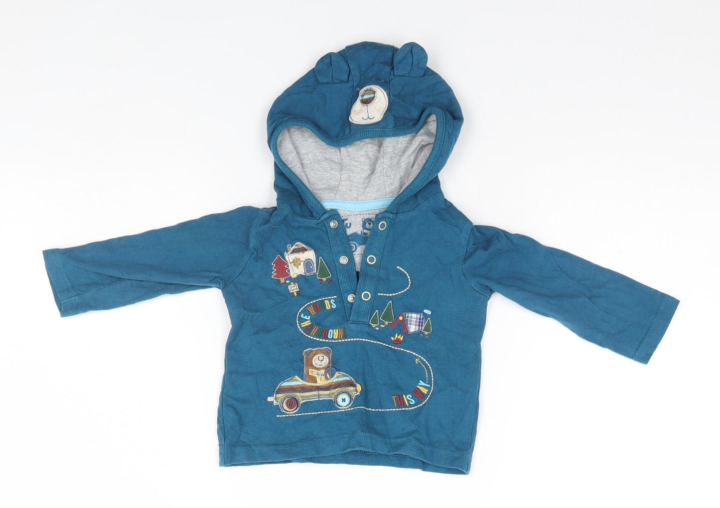 TU  Blue   Pullover Jumper Size 6-9 Months  - Bear