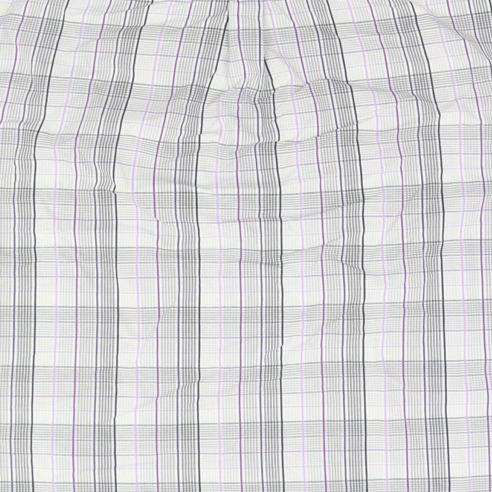 Ben Sherman Mens Grey Plaid   Button-Up Size XL