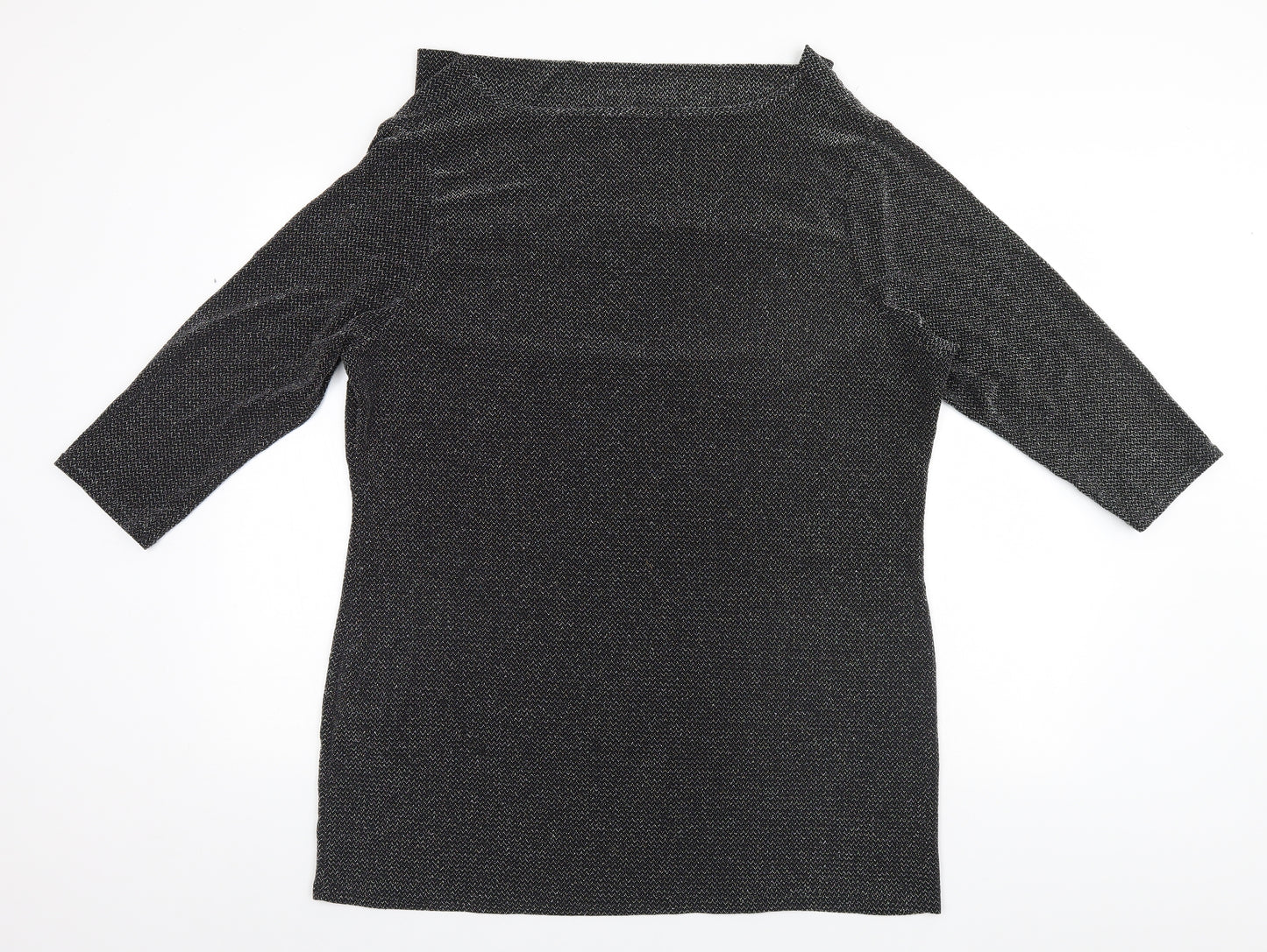 So Fabulous Womens Silver Striped  Basic T-Shirt Size 24