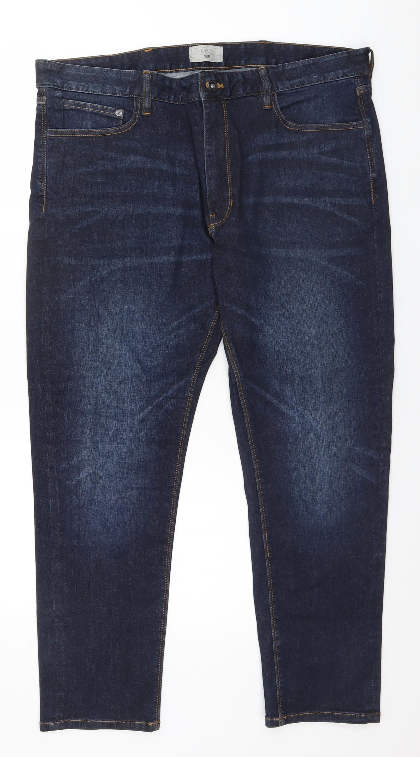 Marks and Spencer Mens Blue   Straight Jeans Size 38 in L29 in