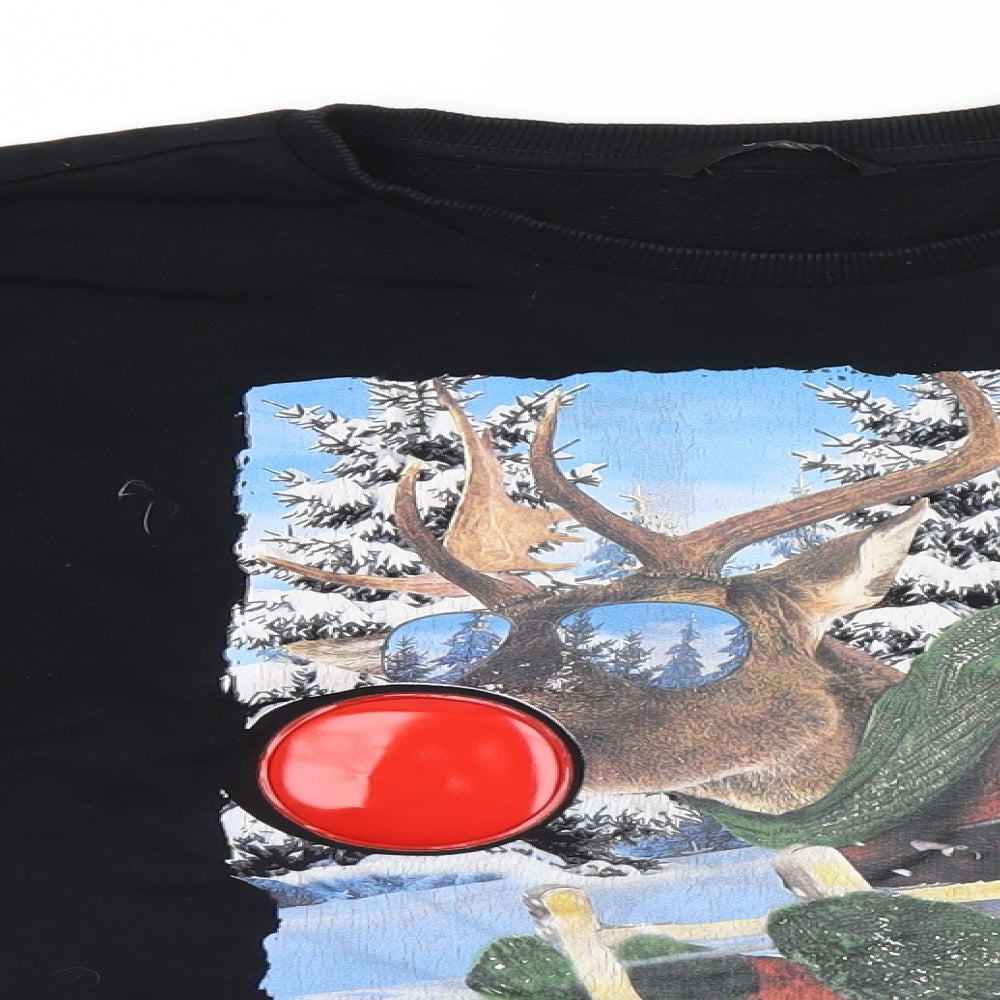 George Boys Black   Pullover Jumper Size 12-13 Years  - Christmas