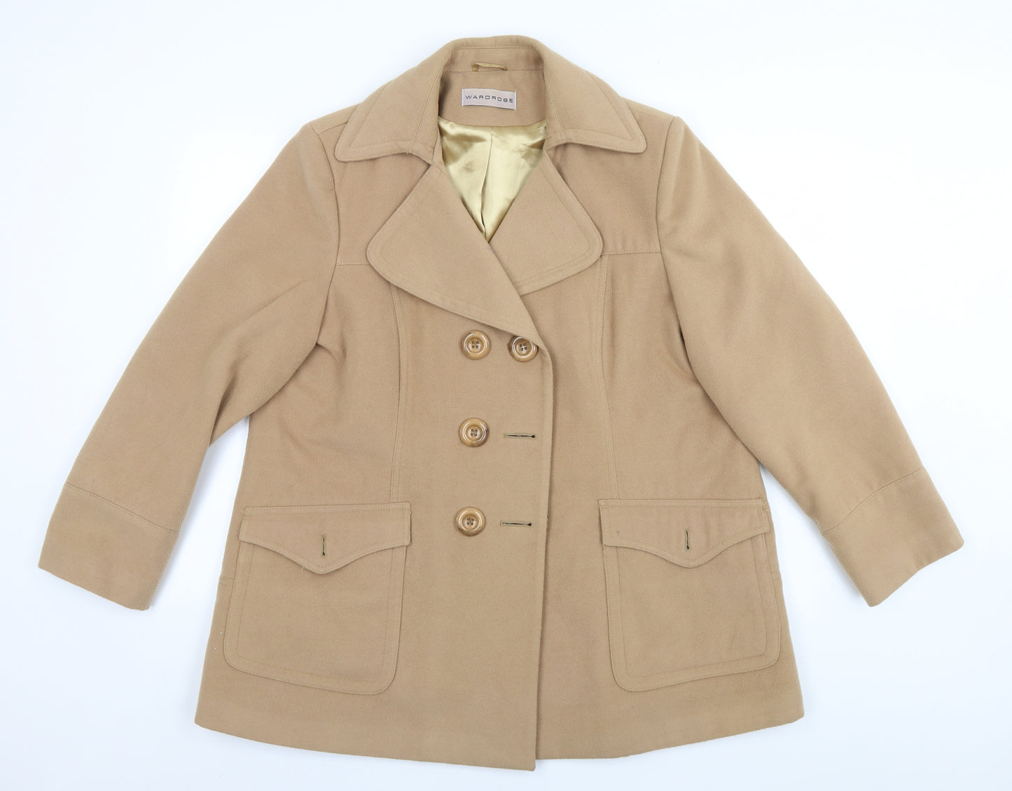 Wardrobe Womens Beige   Overcoat Jacket Size 20