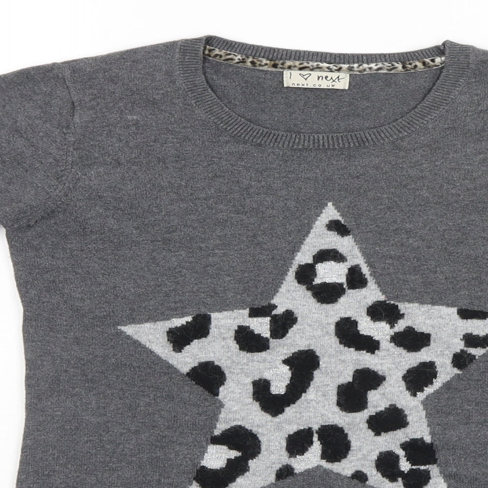 NEXT Girls Grey   Pullover Jumper Size 9-10 Years