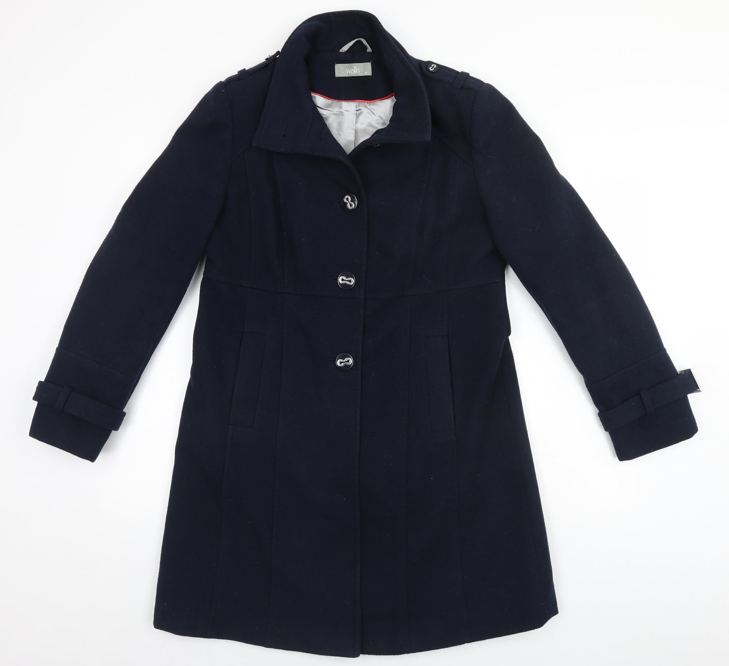 Wallis Womens Blue   Overcoat Coat Size 14