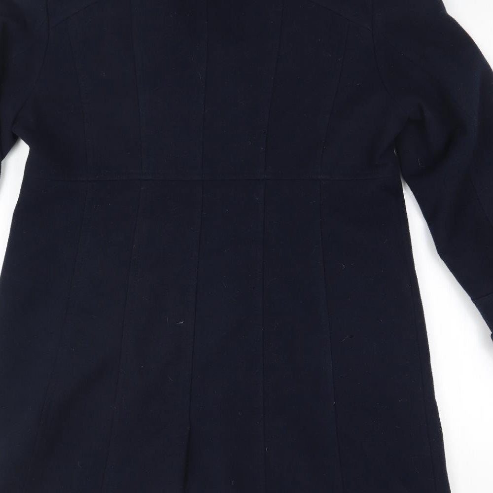 Wallis Womens Blue   Overcoat Coat Size 14