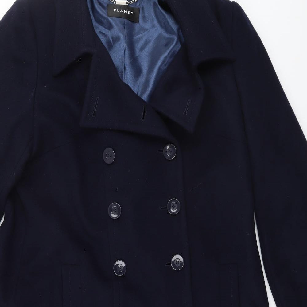 Planet Womens Blue   Overcoat Coat
