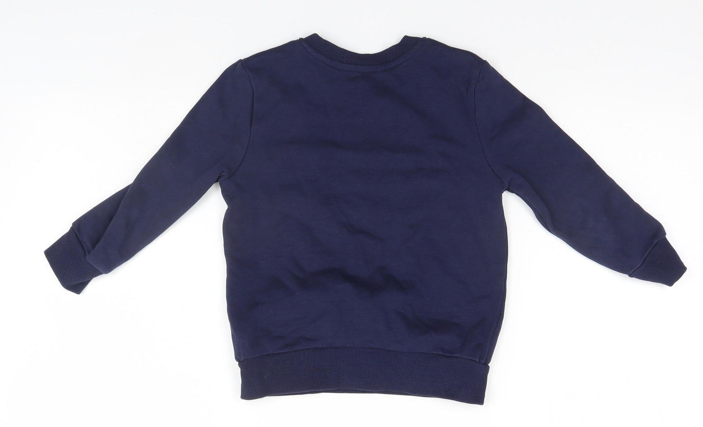 George Boys Blue Round Neck  Cotton Pullover Jumper Size 3-4 Years   - Dinosaur