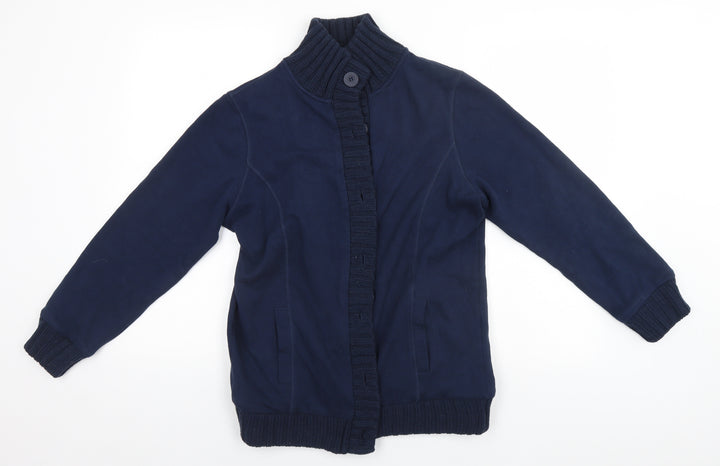 Damart Womens Blue Cardigan Jumper Size 14