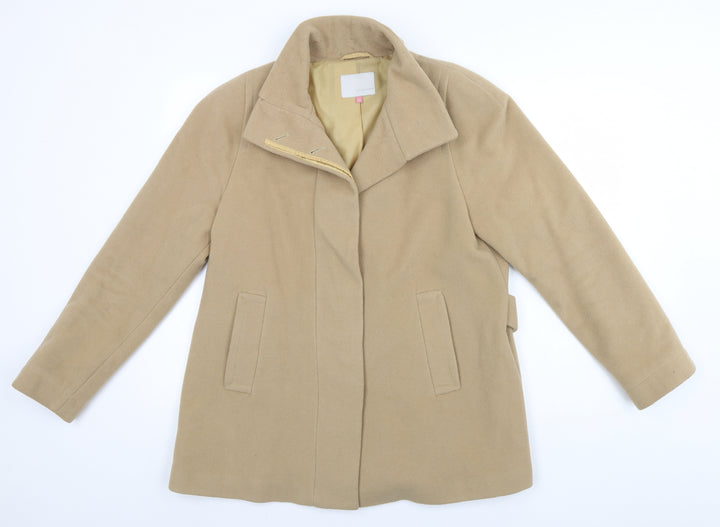 John Lewis Womens Beige Overcoat Coat Size 12