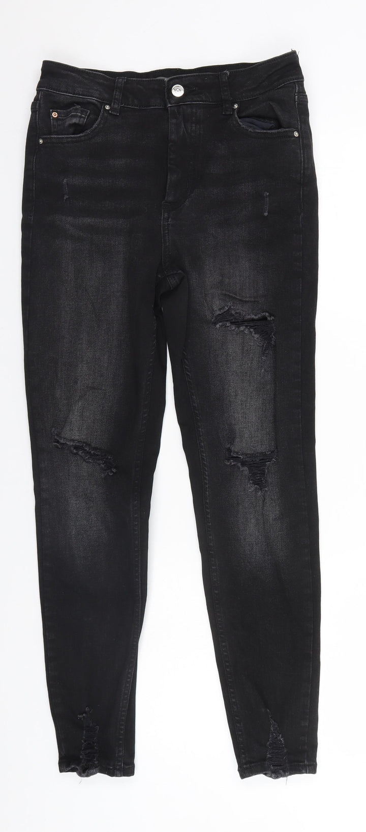 Denim & Co. Womens Black Straight Jeans Size 12 L26 in