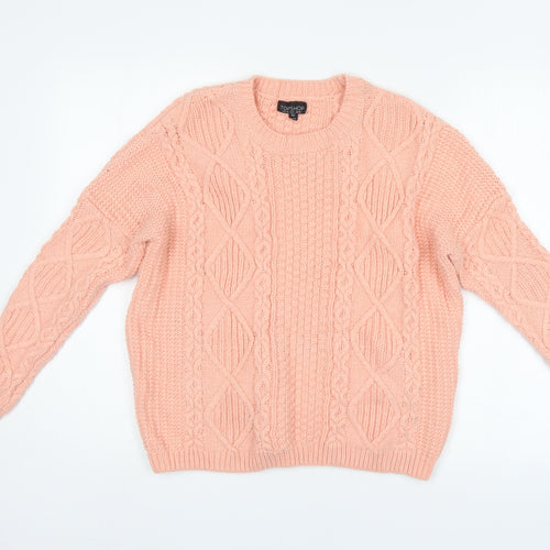 Top Shop Womens Pink Argyle/Diamond  Pullover Jumper Size 10