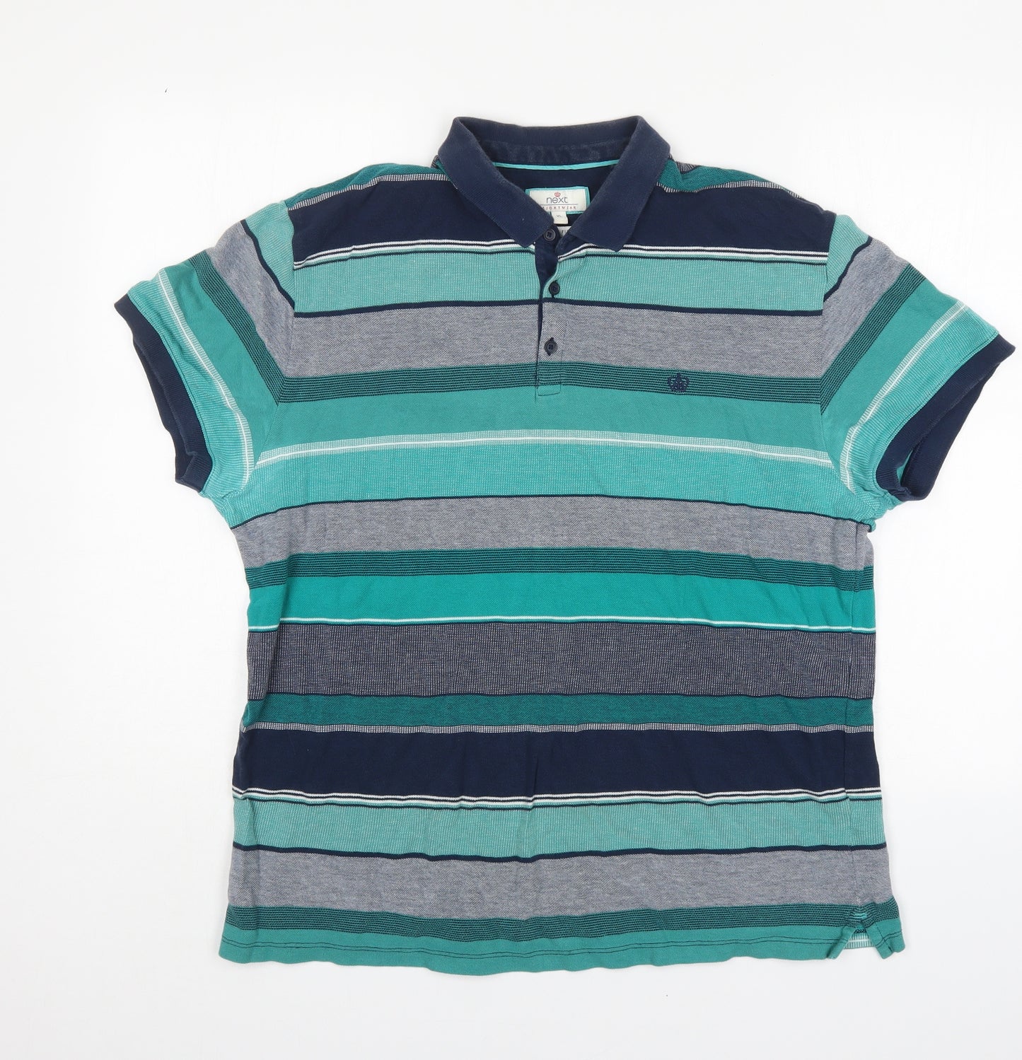 NEXT Mens Multicoloured Striped   Polo Size XL