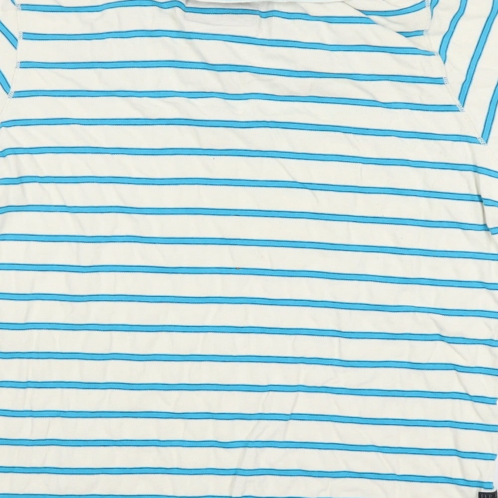 Fit For Purpose Mens White Striped   Polo Size XL