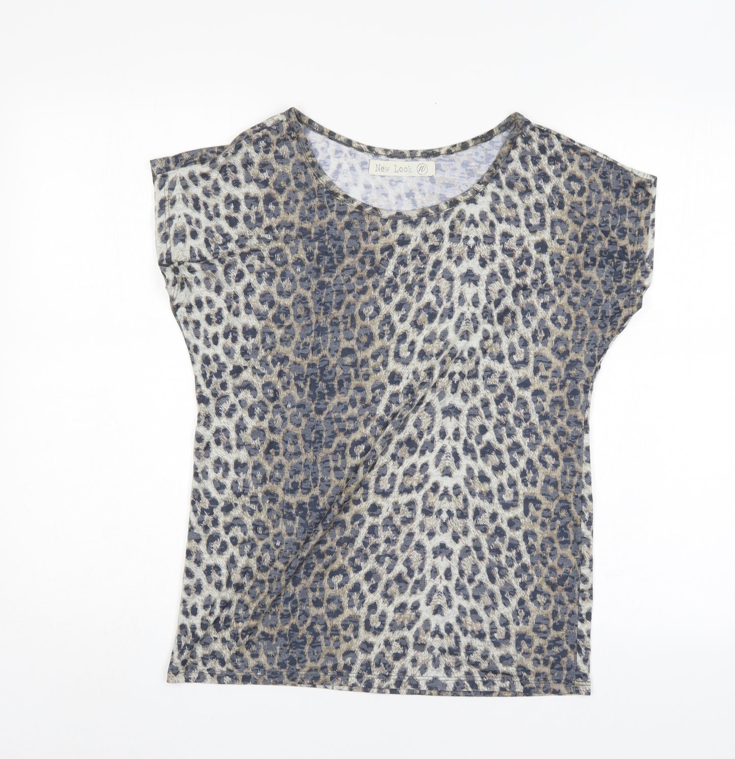 New Look Womens Multicoloured Animal Print  Basic Blouse Size 10