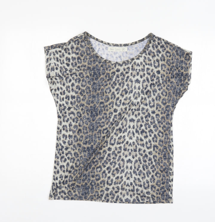 New Look Womens Multicoloured Animal Print  Basic Blouse Size 10