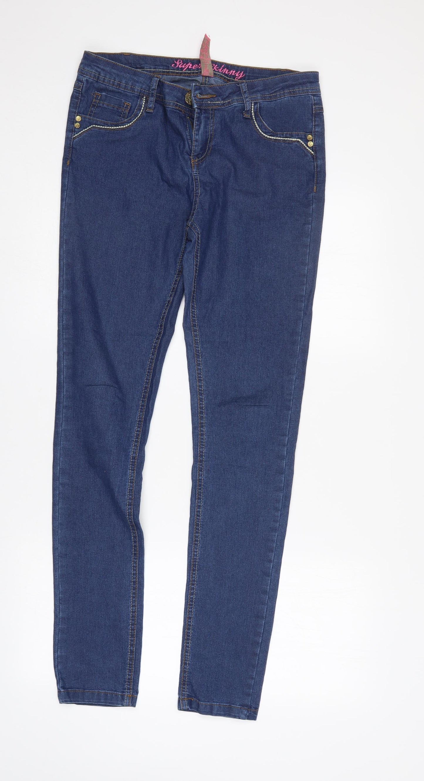 Denim & Co. Womens Blue   Skinny Jeans Size 12 L31 in