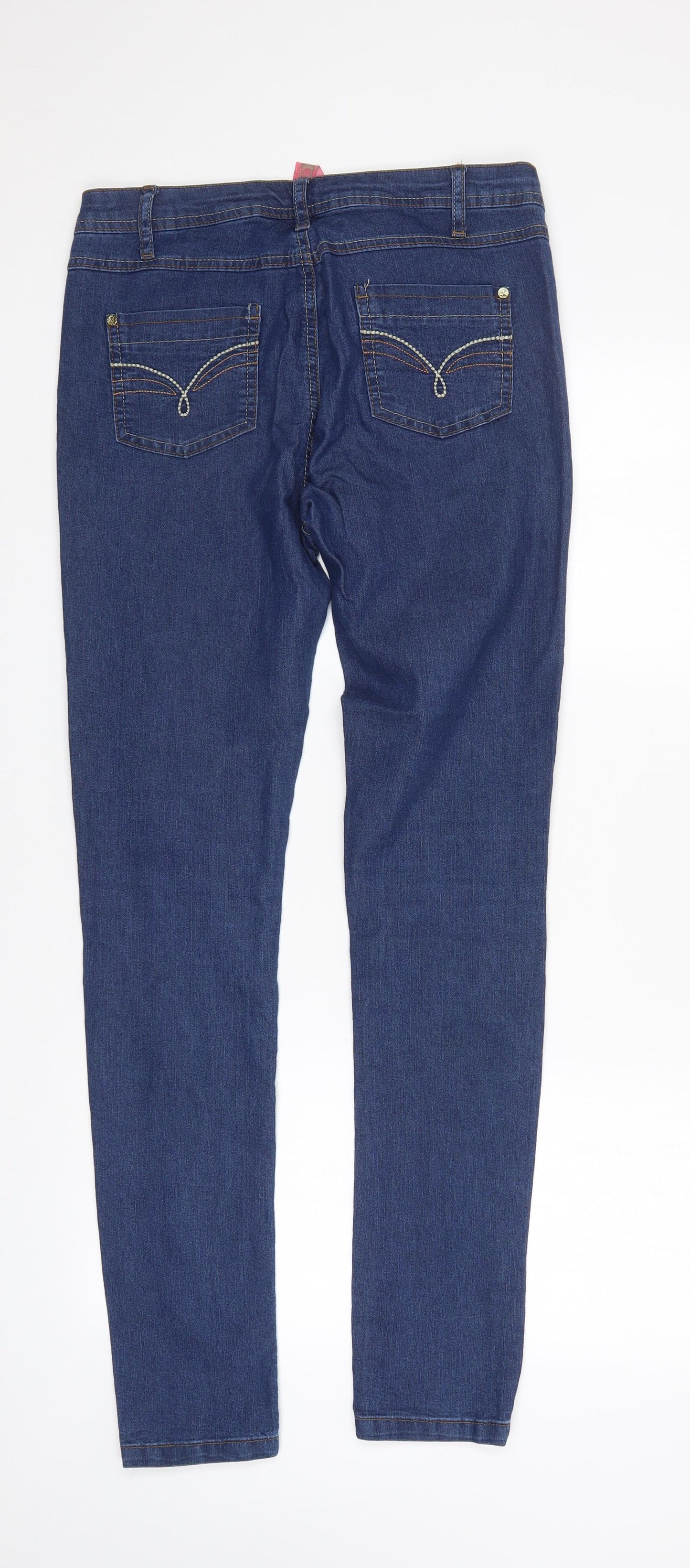 Denim & Co. Womens Blue   Skinny Jeans Size 12 L31 in