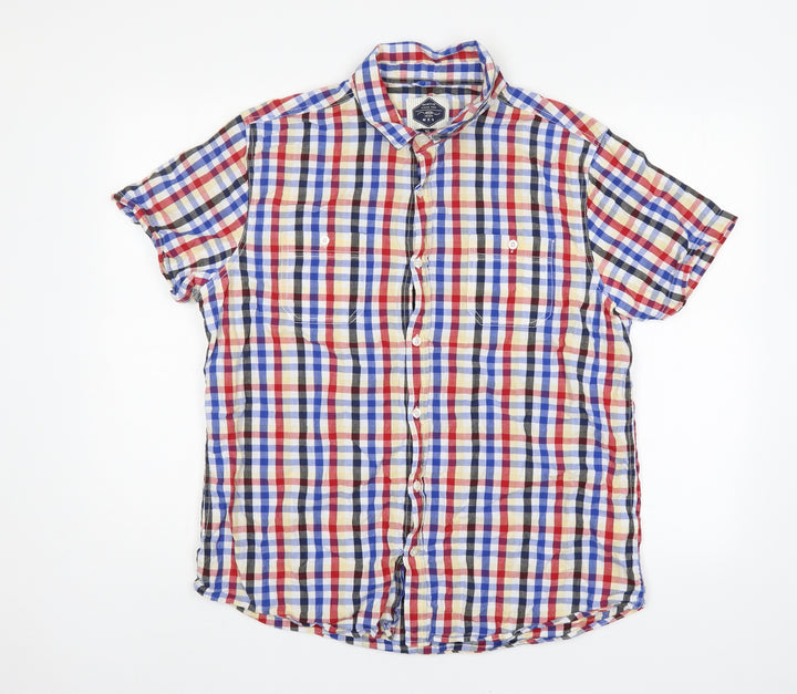 New Look Mens Multicoloured Plaid Button-Up Size XL