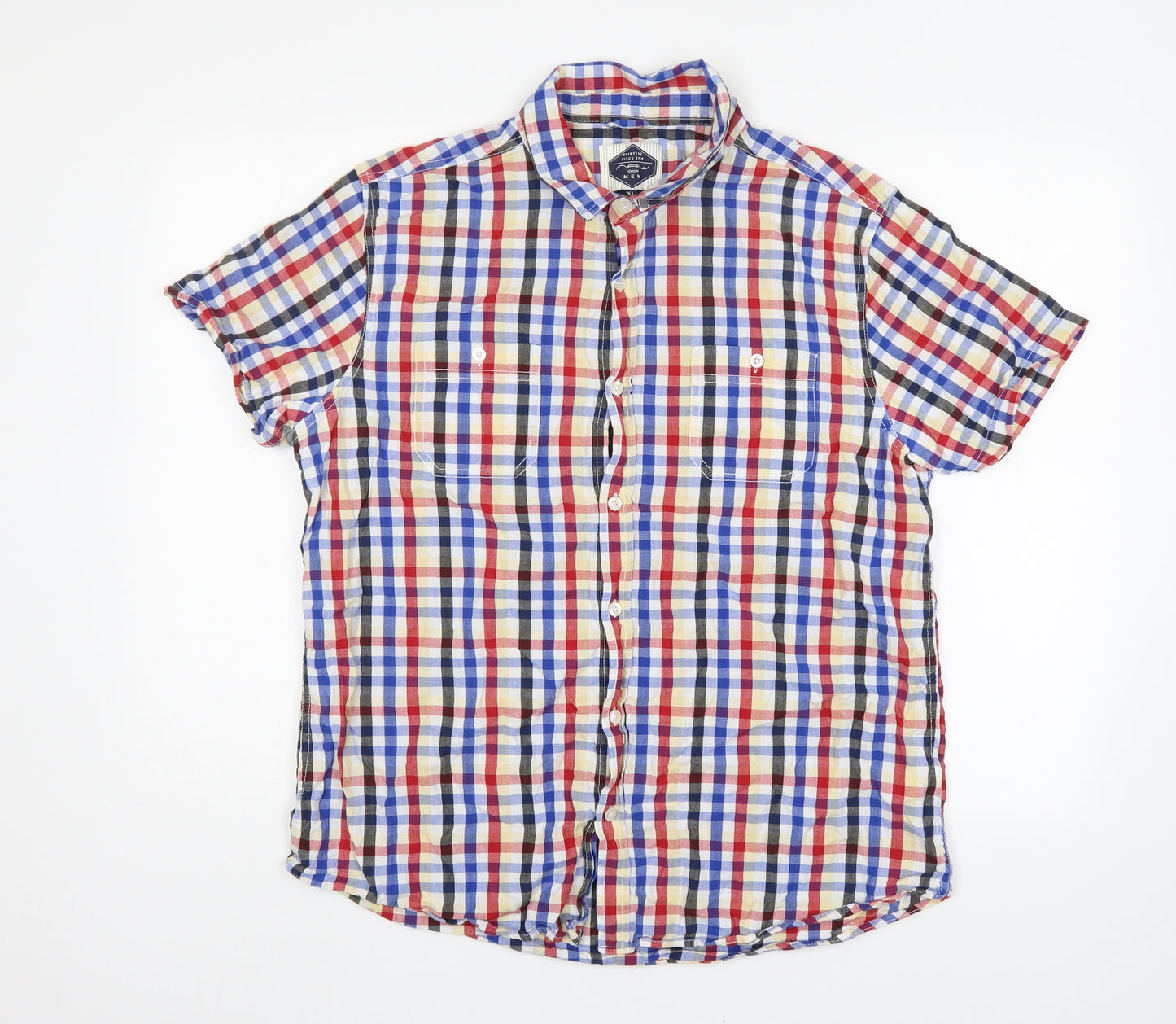 New Look Mens Multicoloured Plaid   Button-Up Size XL