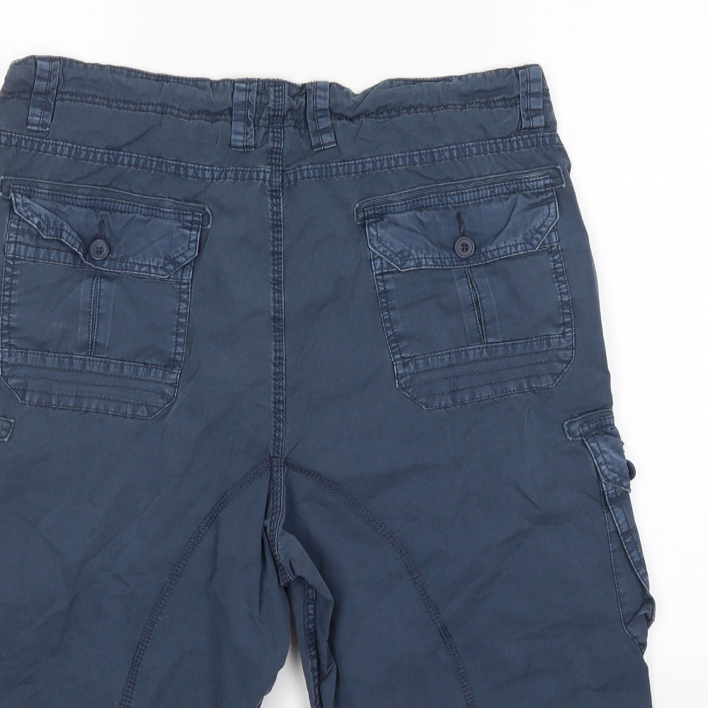 On Fire Mens Blue   Cargo Shorts Size 36