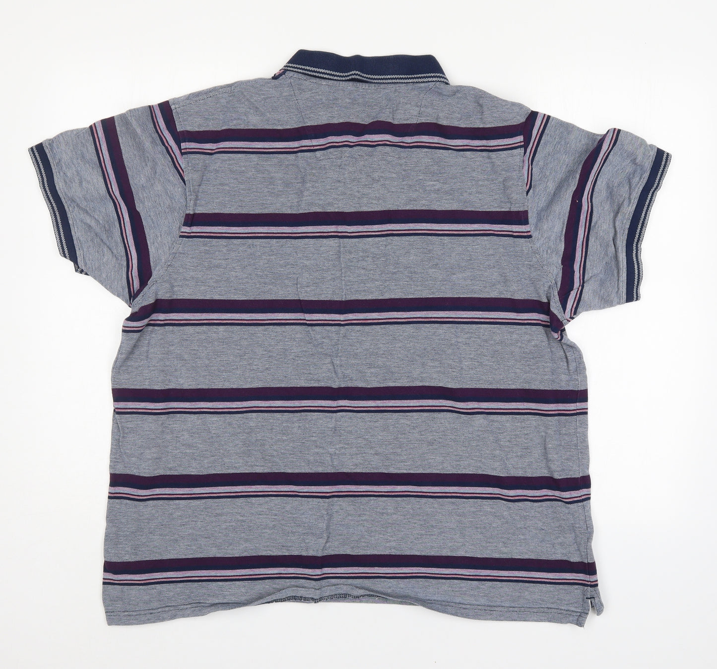 Maine Mens Blue Striped   Polo Size XL