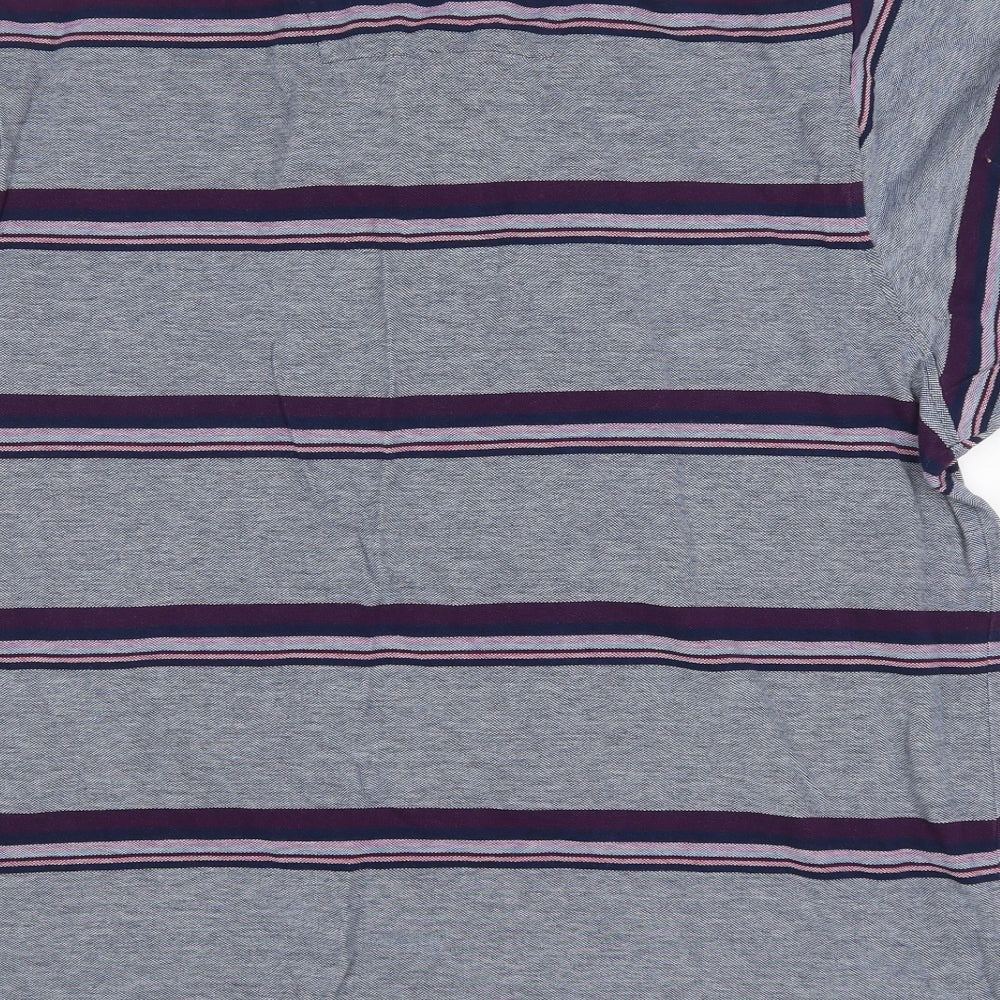 Maine Mens Blue Striped   Polo Size XL