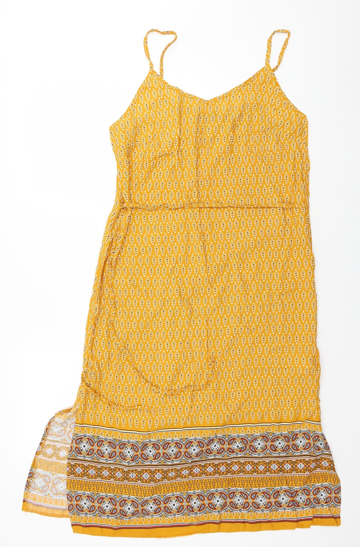 Primark Womens Orange Floral  A-Line  Size 14