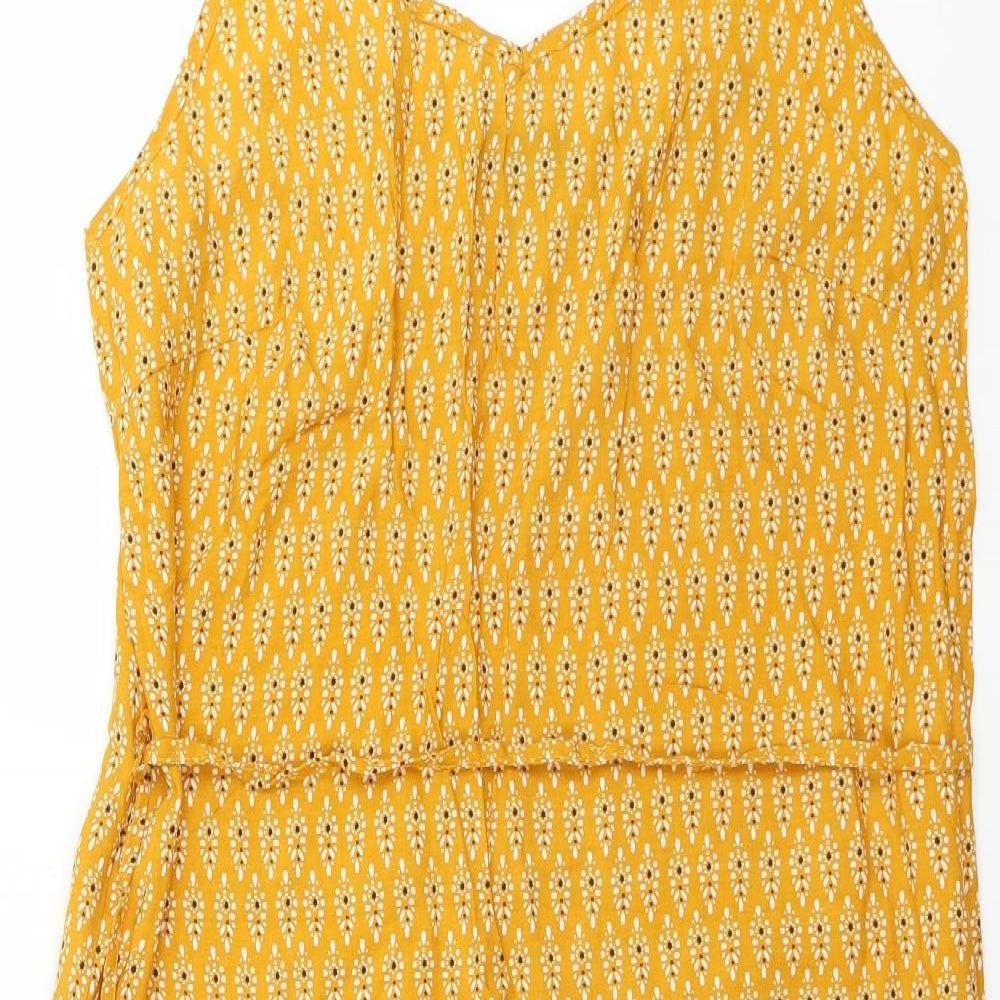 Primark Womens Orange Floral  A-Line  Size 14