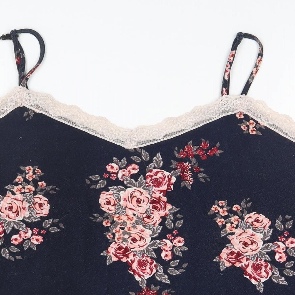 Primark Womens Blue Floral  Top Pyjama Top Size 18