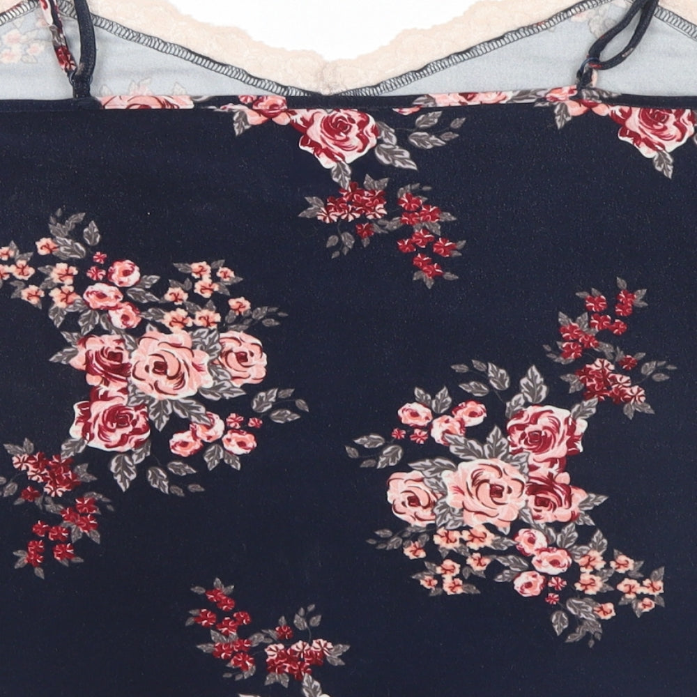 Primark Womens Blue Floral  Top Pyjama Top Size 18