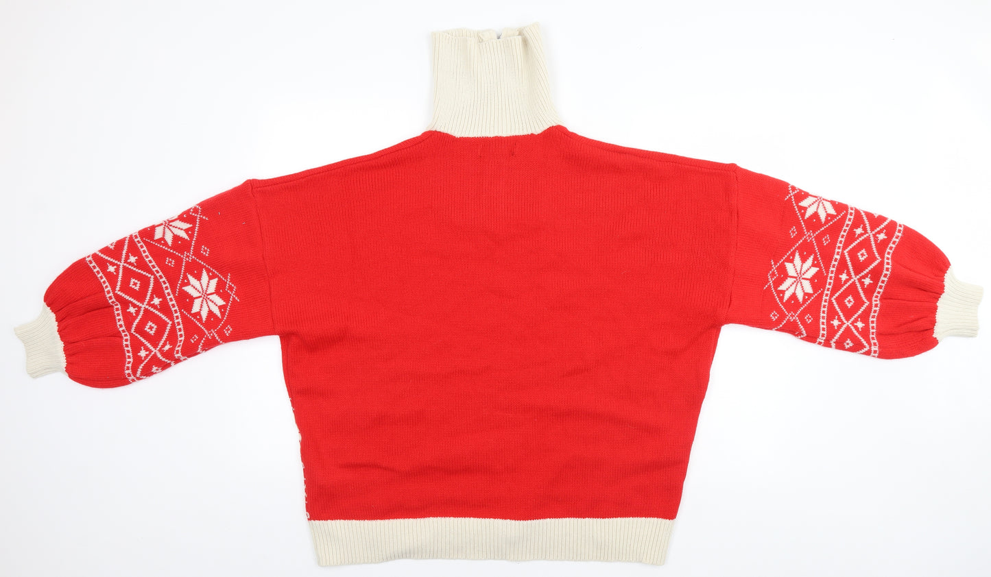 Missguided Womens Red Fair Isle  Pullover Jumper Size 10